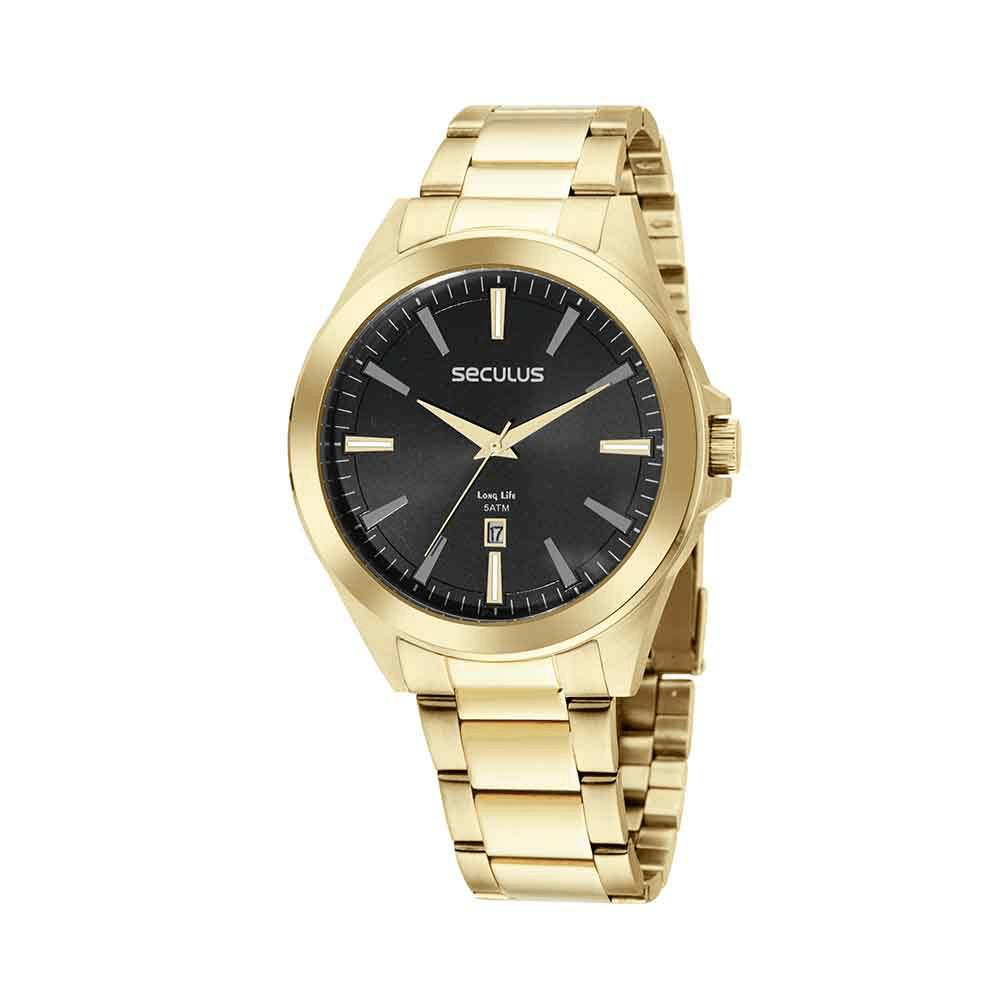 【超歓迎】 Relógio 44097GPSVDA2 Dourado Seculus Life Long Masculino 脱毛・除毛